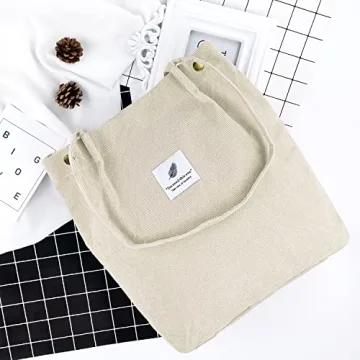 Ayieyill Corduroy Tote Bag Stylish and Practical