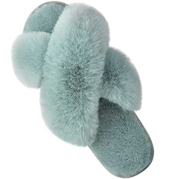 Parlovable Women's Cross Band Slippers | Soft, Fluffy, and Cozy Comfort