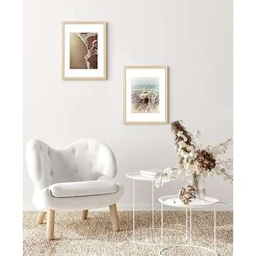 Yaetm 11x14 Picture Frame with Mat for 8x10 Set of 2, Natrual Solid Oak Wood Photo Frames 11x14 with Tempered Glass, Display Horizontal and Vertical for Wall Mounting (2 pack, Oak)