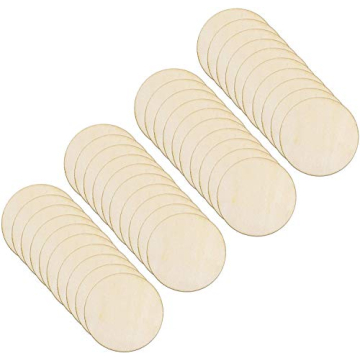 BCP 40-piece Round Wood Cutout Circles for Crafts