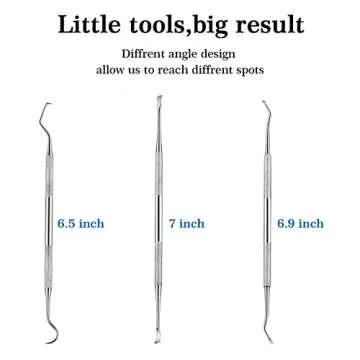 3 Pieces Dog Dental Tooth Scaler and Scraper Stainless Double Headed Tarter Removing Tool Scraper Pet Teeth Cleaning Tools for Dog and Cat (Silver)