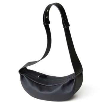 DONNAIN Leather Crescent Hobo Bags for Women Crossbody,Trendy Sling Chest Bag Purse with Adjustable ...