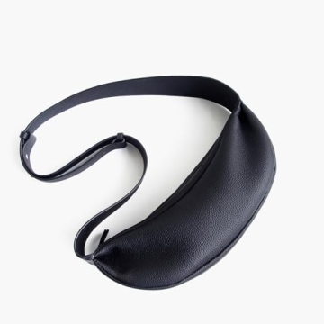 DONNAIN Leather Crescent Hobo Bags for Women Crossbody,Trendy Sling Chest Bag Purse with Adjustable Wide Strap