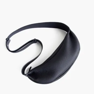 DONNAIN Leather Crescent Hobo Bags for Women Crossbody,Trendy Sling Chest Bag Purse with Adjustable Wide Strap