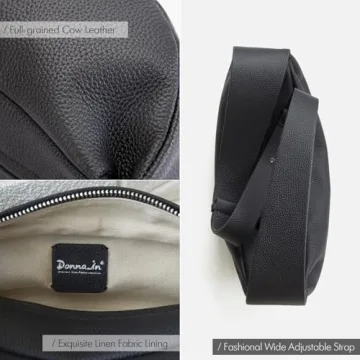 DONNAIN Leather Crescent Hobo Bags for Women Crossbody,Trendy Sling Chest Bag Purse with Adjustable Wide Strap