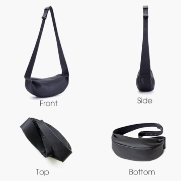 DONNAIN Leather Crescent Hobo Bags for Women Crossbody,Trendy Sling Chest Bag Purse with Adjustable Wide Strap