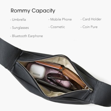 DONNAIN Leather Crescent Hobo Bags for Women Crossbody,Trendy Sling Chest Bag Purse with Adjustable Wide Strap