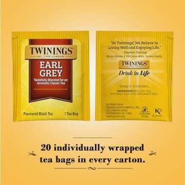 Twinings Earl Grey Tea – Refreshing Black Tea with Citrus Bergamot, 20 Bags