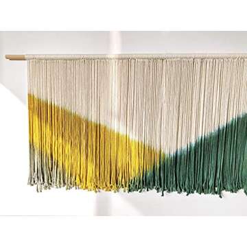 Flber Large Wall Hanging Tie-Dye Yarn Tapestry Geometric Colorful Bohemian Wall Décor 57" Wx31 L (G...