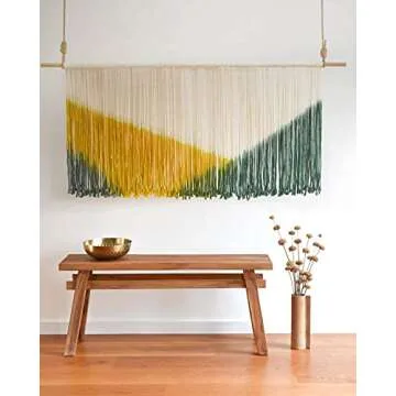Flber 57" Tie-Dye Yarn Tapestry for Bohemian Decor