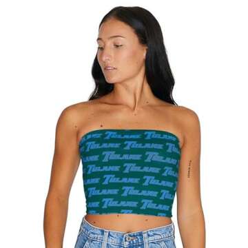 Stylish Tulane Roll Wave College Tube Top Tank Top