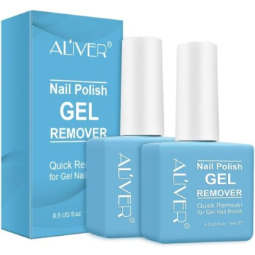 Gel Nail Polish Remover, (2PACK) Easily & Quickly Soak off Gel Polish No Need for Foil, Soaking or Wrapping, Remove Gel Nail Polish within 3-5 Minutes, Professional Nail Polish Remover 0.5 Fl Oz