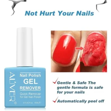 Gel Nail Polish Remover, (2PACK) Easily & Quickly Soak off Gel Polish No Need for Foil, Soaking or Wrapping, Remove Gel Nail Polish within 3-5 Minutes, Professional Nail Polish Remover 0.5 Fl Oz