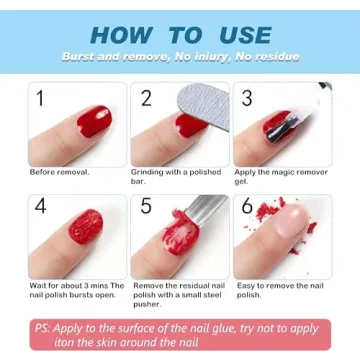 Gel Nail Polish Remover, (2PACK) Easily & Quickly Soak off Gel Polish No Need for Foil, Soaking or Wrapping, Remove Gel Nail Polish within 3-5 Minutes, Professional Nail Polish Remover 0.5 Fl Oz