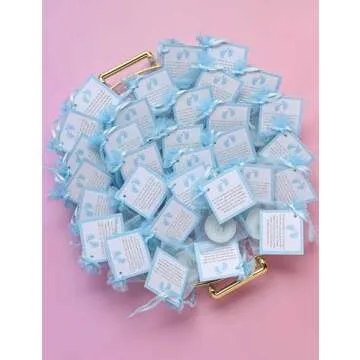 50pcs Blue Tea Light Candles for Baby Showers & Reveals
