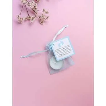 50pcs Blue Tea Light Candles for Baby Showers & Reveals