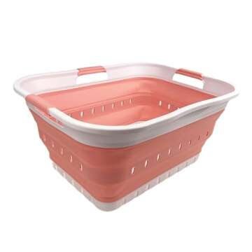 SAMMART 42L (11 gallon) Collapsible Plastic Laundry Basket - Foldable Pop Up Storage Container/Organ...