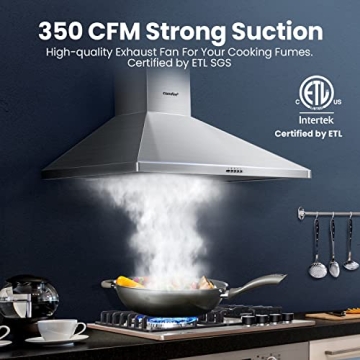 Comfee 36" Ducted/Ductless Range Hood with 350 CFM