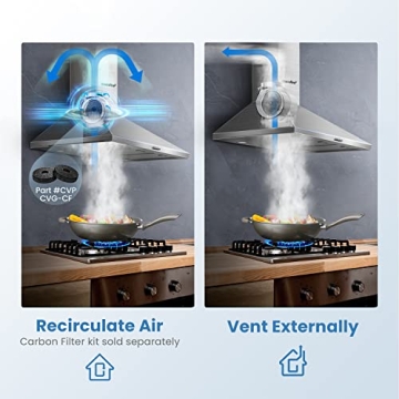 Comfee 36" Ducted/Ductless Range Hood with 350 CFM