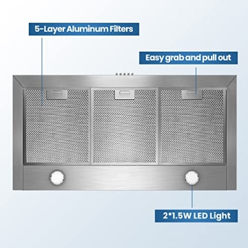 Comfee 36" Ducted/Ductless Range Hood with 350 CFM