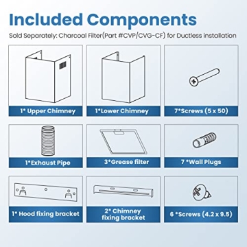 Comfee 36" Ducted/Ductless Range Hood with 350 CFM