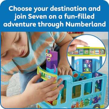 hand2mind Numberblocks Rainbow Counting Bus, Music Toys for Kids Ages 3-5, Toddler Musical Toys, Play Figure Playsets, Number Toys, Preschool Learning Toys, Math Toys, Birthday Gifts for Kids