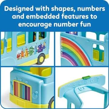 hand2mind Numberblocks Rainbow Counting Bus, Music Toys for Kids Ages 3-5, Toddler Musical Toys, Play Figure Playsets, Number Toys, Preschool Learning Toys, Math Toys, Birthday Gifts for Kids