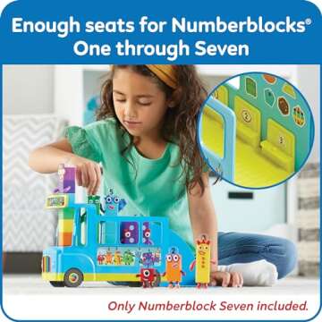 hand2mind Numberblocks Rainbow Counting Bus, Music Toys for Kids Ages 3-5, Toddler Musical Toys, Play Figure Playsets, Number Toys, Preschool Learning Toys, Math Toys, Birthday Gifts for Kids