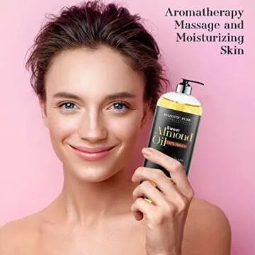 MAJESTIC PURE Sweet Almond Oil, Triple A Grade Quality, Pure and Natural from Spain, Cold Pressed, (Packaging May Vary) - 16 fl. Oz