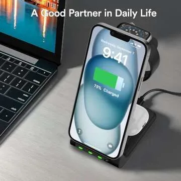 3-in-1 Wireless Charger for Apple Devices, Fast Charging Stand