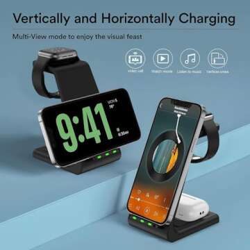 3-in-1 Wireless Charger for Apple Devices, Fast Charging Stand