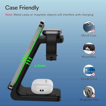3-in-1 Wireless Charger for Apple Devices, Fast Charging Stand