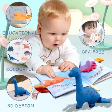Richgv Interactive 3D Baby Cloth Books Touch Feel Crinkle Toys