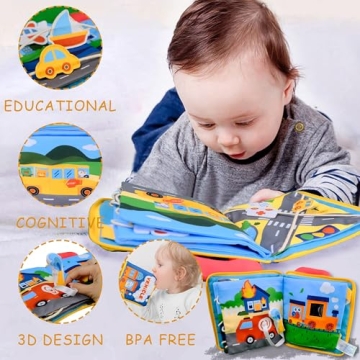 Richgv Interactive 3D Baby Cloth Books Touch Feel Crinkle Toys