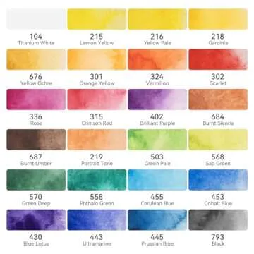 24-Color Watercolor Paint Set - Professional Quality Watercolor Pigment with Full Pans, Ideal for Ar...
