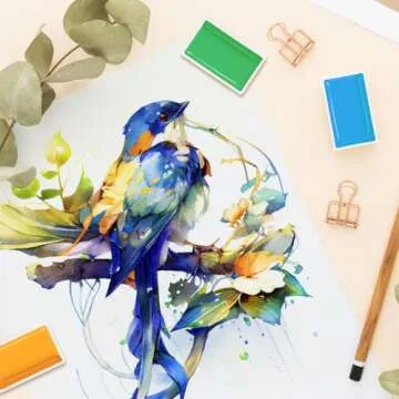 24-Color Watercolor Paint Set - Professional Quality Watercolor Pigment with Full Pans, Ideal for Artists, Illustrators, and Crafters, Vivid Colors for Painting Projects