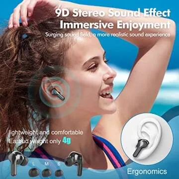 Bcaikair Wireless Earbuds 50H Playback & IPX7 Waterproof