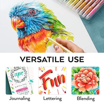 Arteza Dual Tip Brush Markers Set of 48 for Art & Coloring