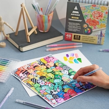 Arteza Dual Tip Brush Markers Set of 48 for Art & Coloring
