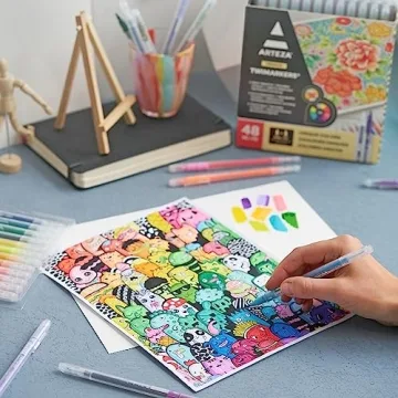 Arteza Dual Tip Brush Markers Set of 48 for Art & Coloring