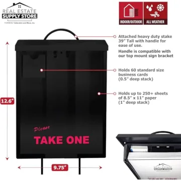Outdoor Brochure Box for Real Estate Agents, Holds 250 Flyers