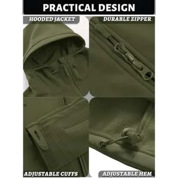 TACVASEN Men's Waterproof Fleece Lined Softshell Jacket