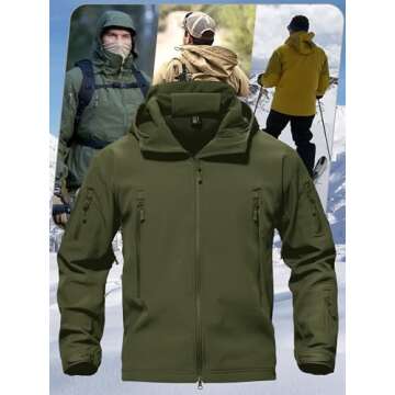 TACVASEN Men's Waterproof Fleece Lined Softshell Jacket