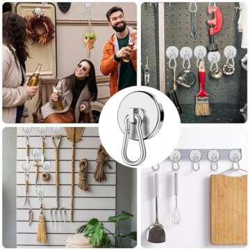 E BAVITE Magnetic Hooks with 100LBS Capacity for Versatile Use