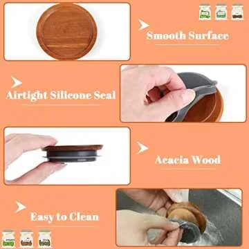 Acacia Wooden Mason Jar Lids - Airtight Storage Solution