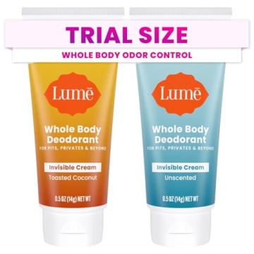 Lume Whole Body Deodorant - Mini Travel Size Cream - 72 Hour Odor Control - Doctor Developed - Alumi...