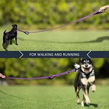 Plutus Pet Dog Leash 6ft Long, Traffic Padded Two Handle, Heavy Duty, Reflective Double Handles Lead for Control Safety Training, Leashes for Large Dogs or Medium Dogs, Dual Handles Leads (Purple)