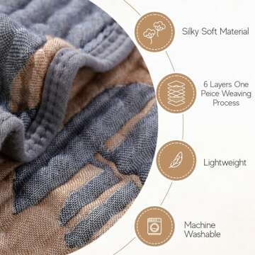 HardNok Ultra-Soft & Absorbent 6-Pack Muslin Baby Burp Cloths - 20x10 Inches, Perfect for Messy Mealtimes with Newborns & Infants. Easy-Clean & Reusable