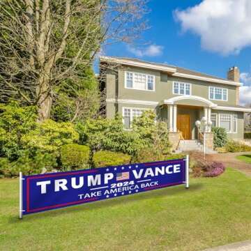 Trump Vance 2024 Banner,Donald Trump Vance 2024 Flag Large Banner Outdoor Decorations take American back Banner Garden Banner Sign Yard Advertising Outdoor & Indoor Hanging Decor 98" x 18"