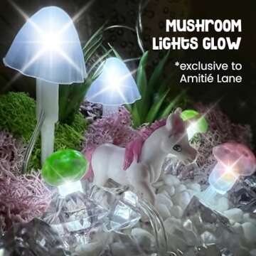 Amitié Lane Light-Up Unicorn Terrarium Kit for Kids - Birthday Gifts for Girls - Creative Unicorn T...